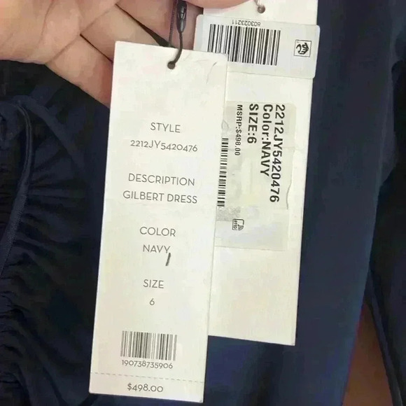 Veronica Beard Gilbert Navy Jersey Midi Dress NWT - Picture 6 of 12